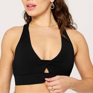 FABLETICS OASIS TWIST MEDIUM IMPACT SPORT BRA BLACK